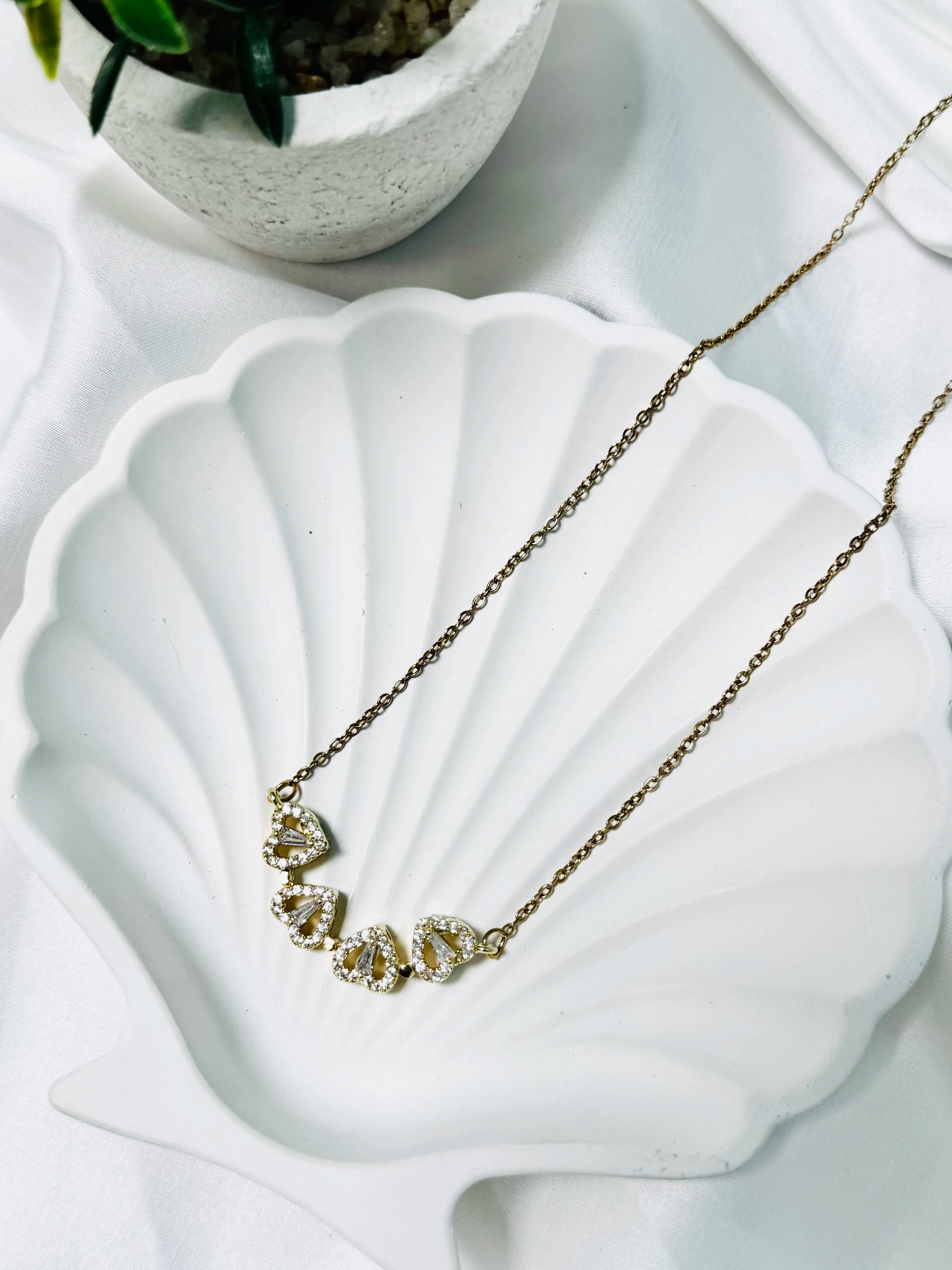 Floral Charm Pendant Necklace (Gold & Rose Gold)