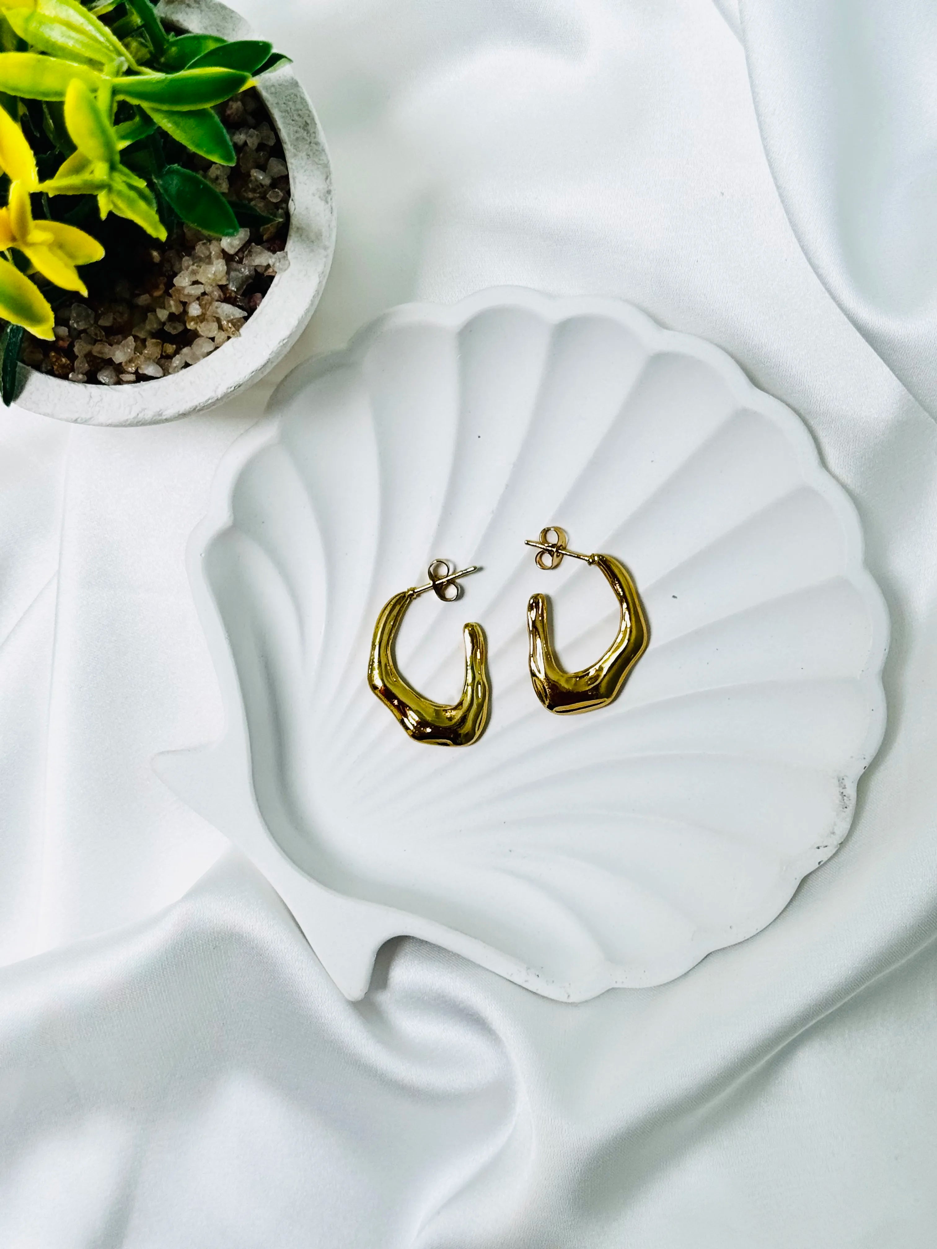 Melted Gold Hoops