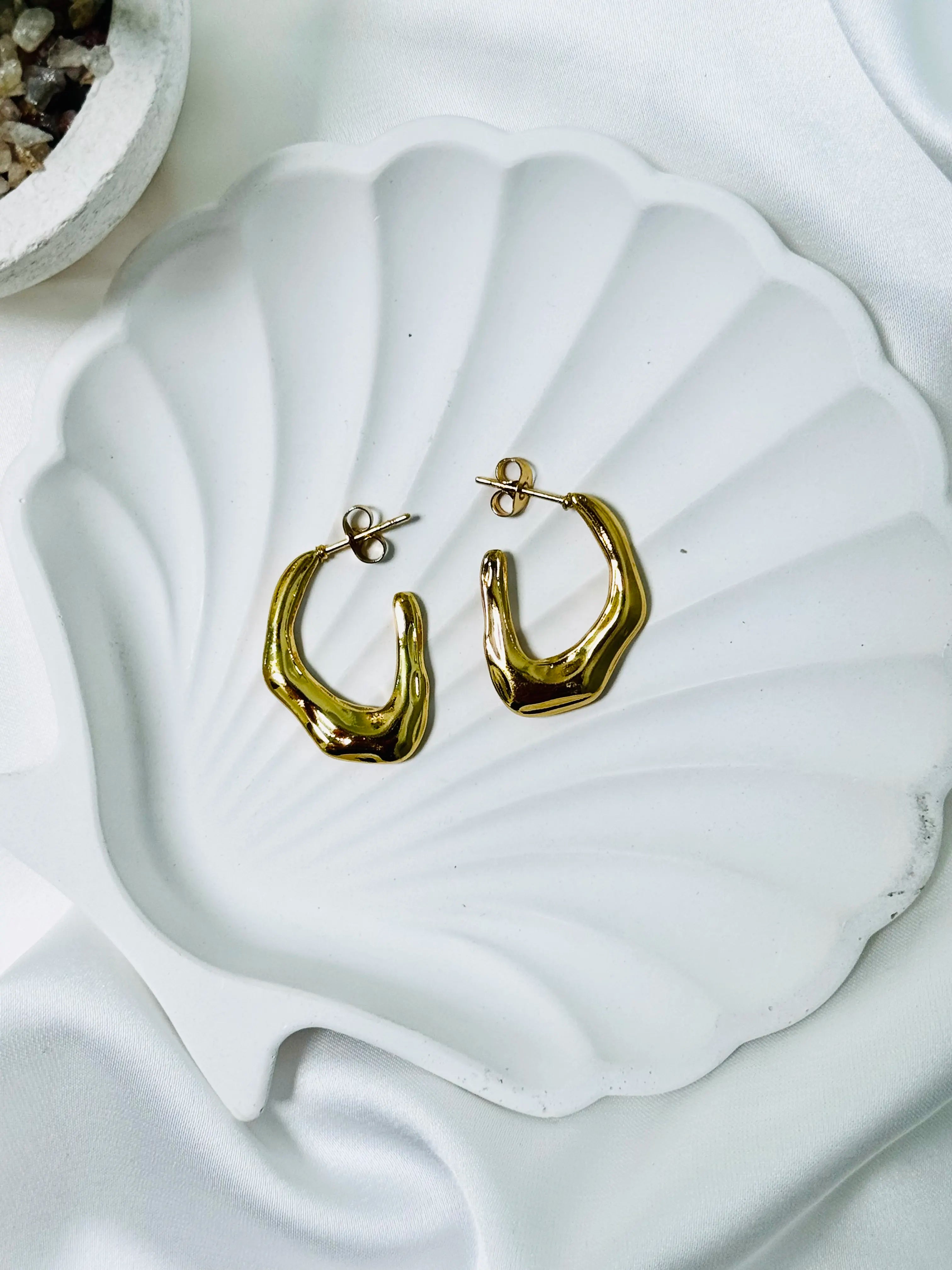 Melted Gold Hoops