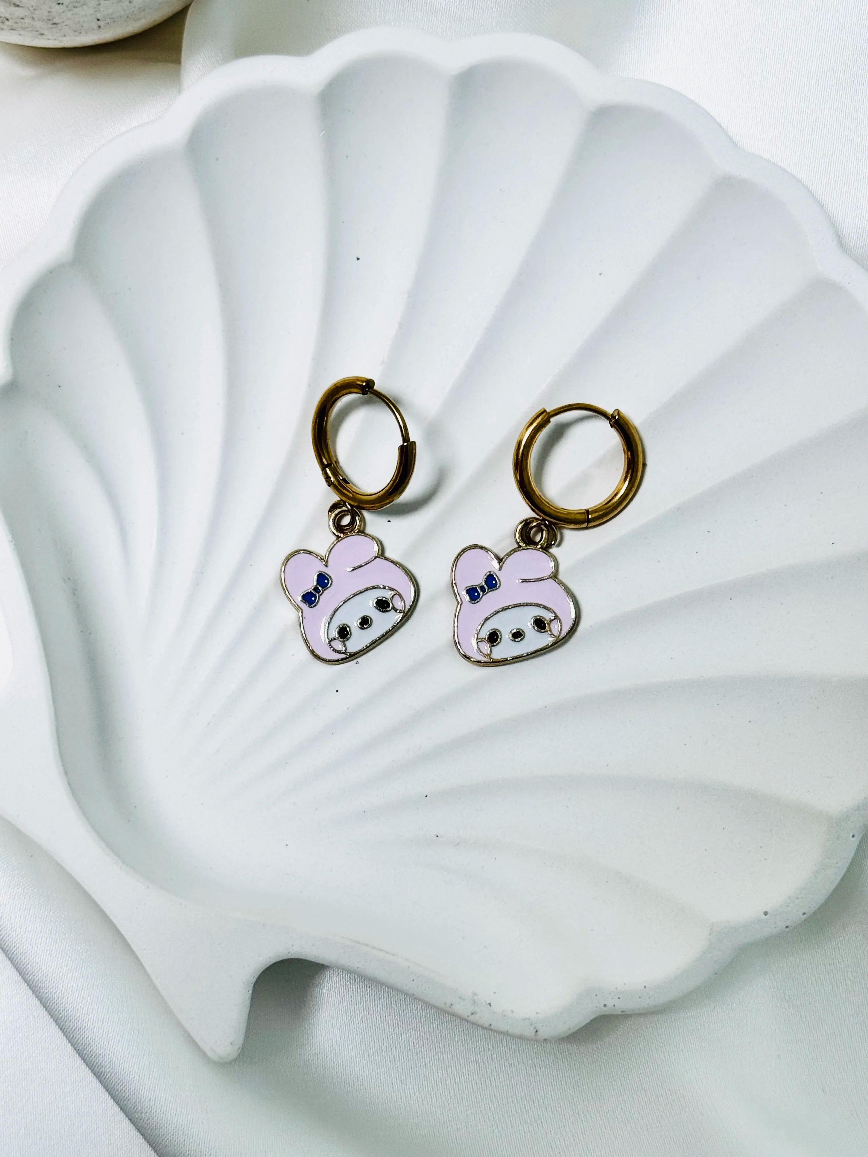 Bunny Charm Hoops