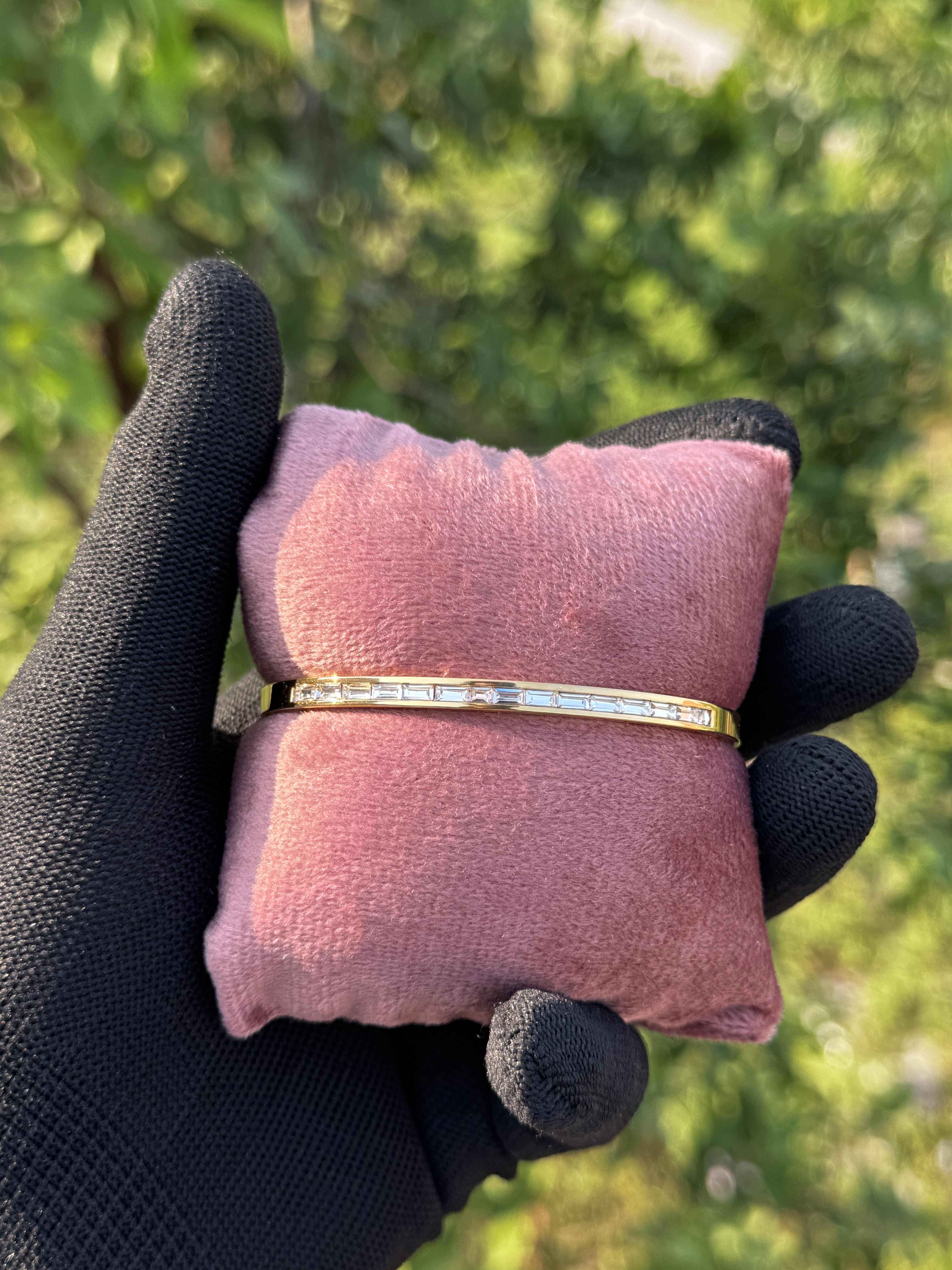 Luxe Crystal Line Gold Bracelet