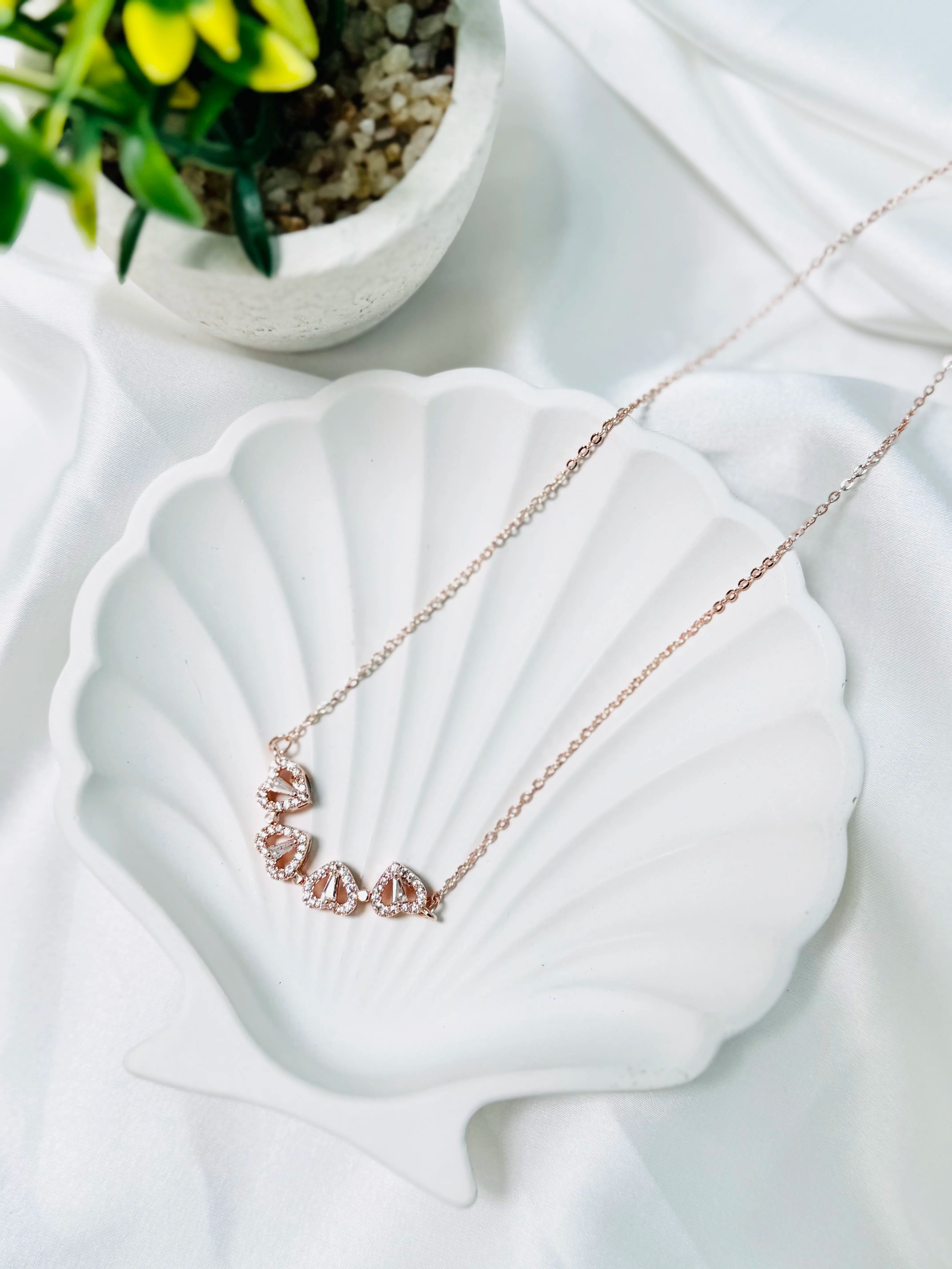 Floral Charm Pendant Necklace (Gold & Rose Gold)